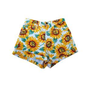 American Apparel USA Jeans Sunflower High Rise Denim Shorts Wide Cuffed Leg Hem